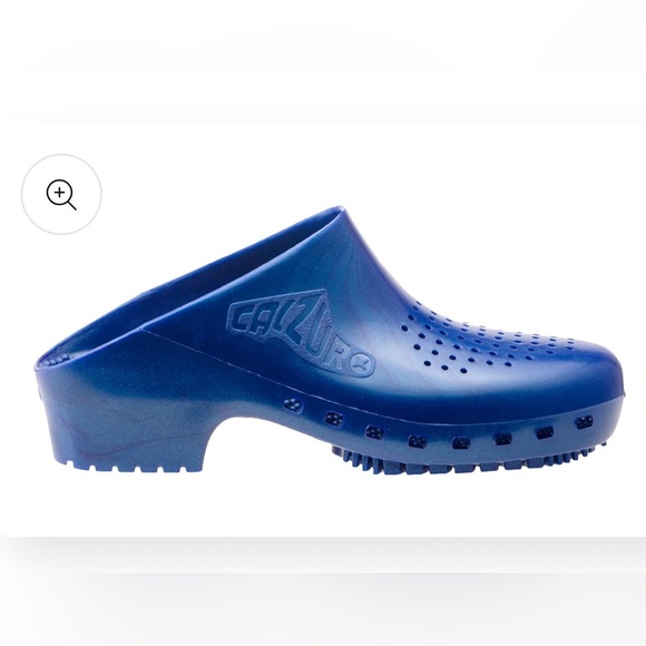 Calzuro Classic clogs with holes in metallic blue size 39-40 (US 9.5) - Picture 1 of 9
